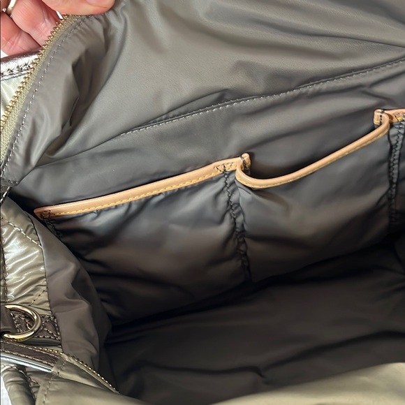 MZ Wallace Silver Quilted Tote with Structured Design - Picture 3 of 5